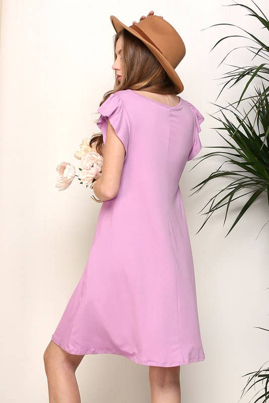 RUFFLE DETAILED PRINCESS SEAM DRESS