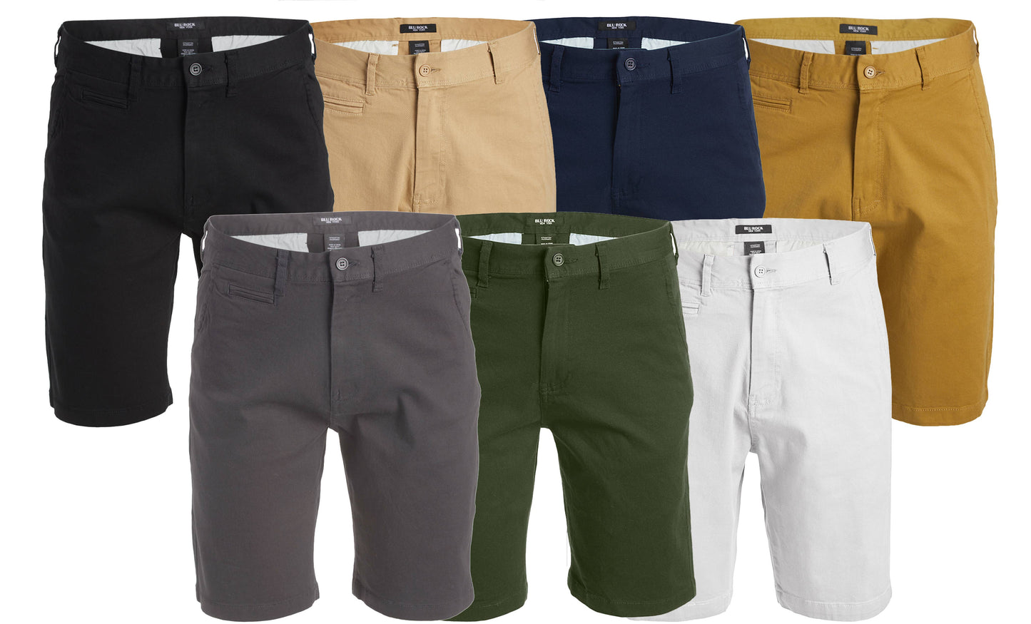 Men's 5-Pocket Flat-Front Slim-Fit Stretch Chino Shorts