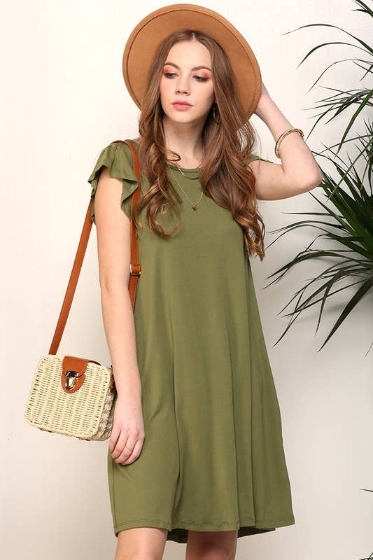 RUFFLE DETAILED PRINCESS SEAM DRESS