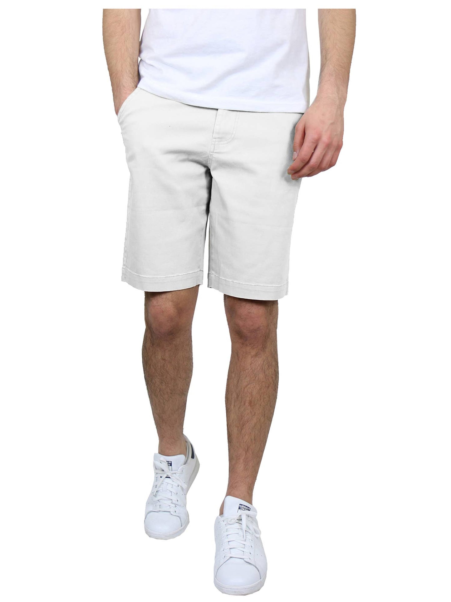 Men's 5-Pocket Flat-Front Slim-Fit Stretch Chino Shorts