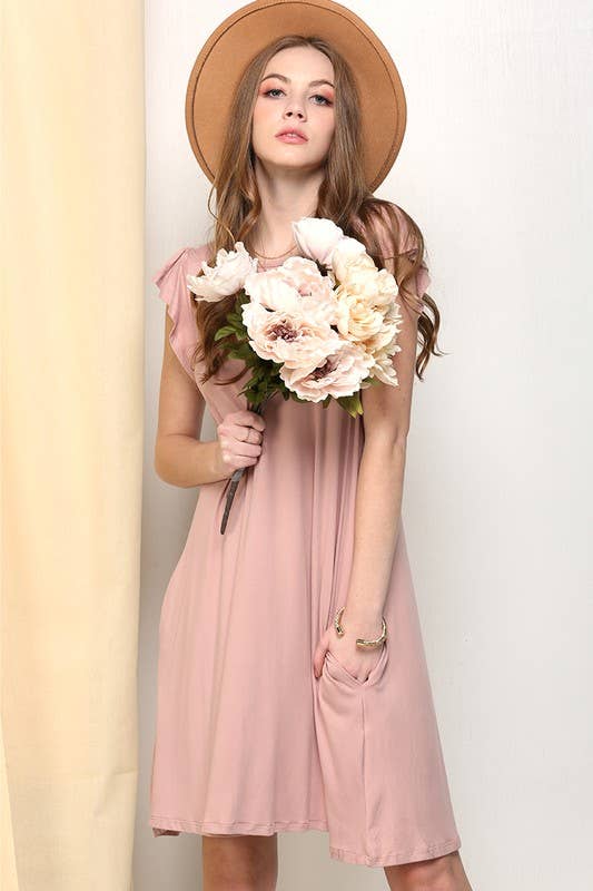 RUFFLE DETAILED PRINCESS SEAM DRESS