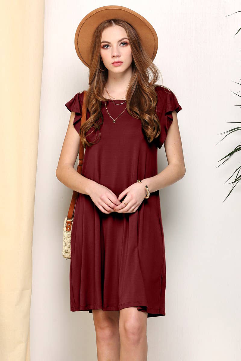 RUFFLE DETAILED PRINCESS SEAM DRESS