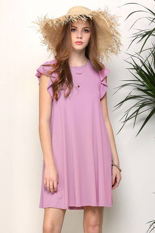 RUFFLE DETAILED PRINCESS SEAM DRESS
