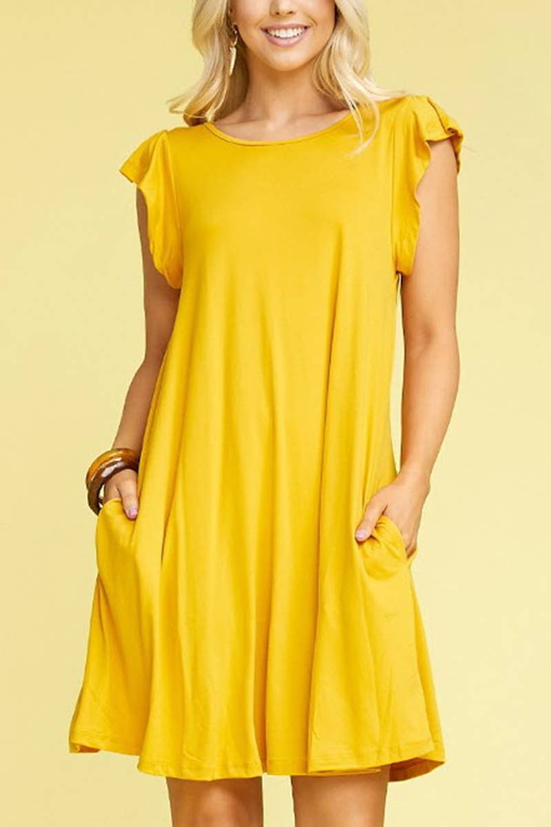 RUFFLE DETAILED PRINCESS SEAM DRESS