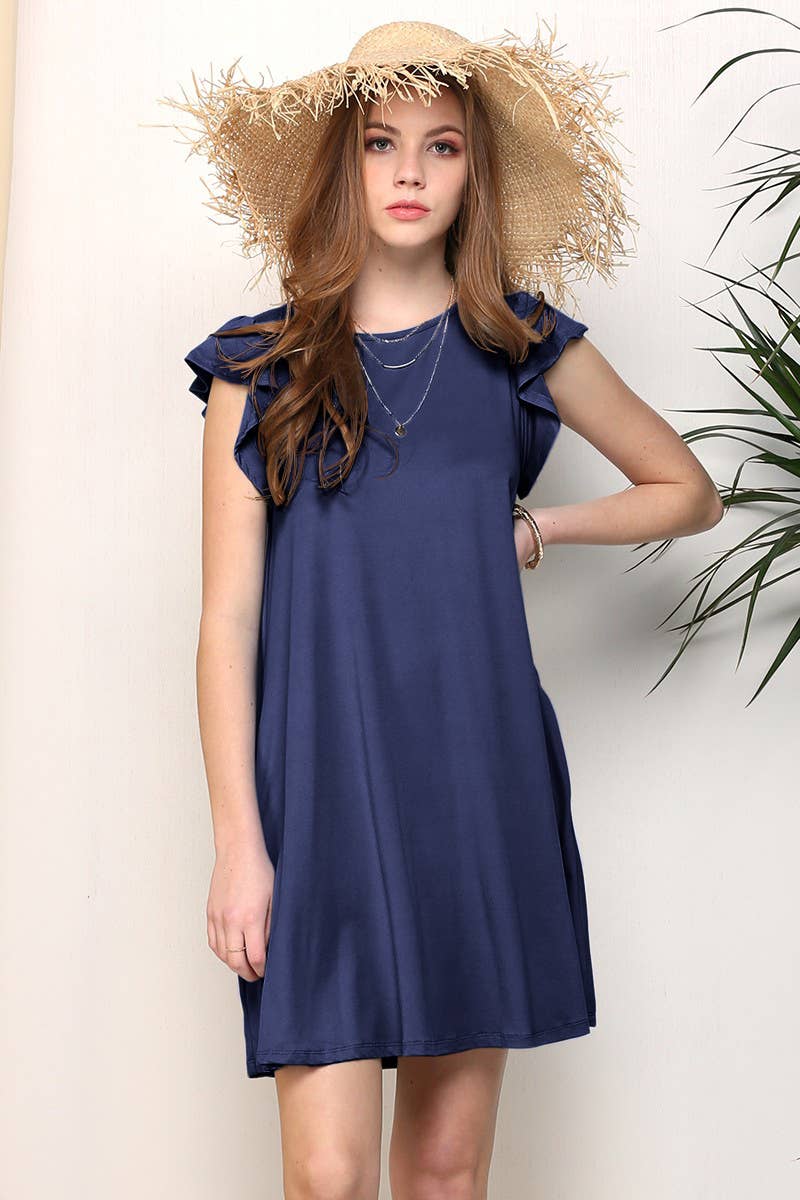RUFFLE DETAILED PRINCESS SEAM DRESS