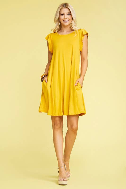 RUFFLE DETAILED PRINCESS SEAM DRESS