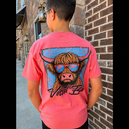 Vessel Barn Originals Cow w/ Sunglasses SS Tee - Youth