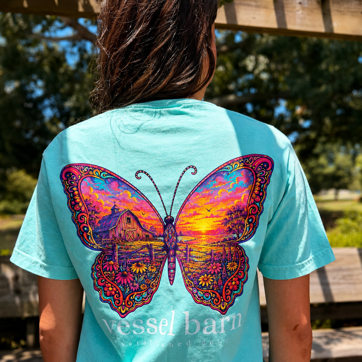 Vessel Barn Vibrant Butterfly Tee