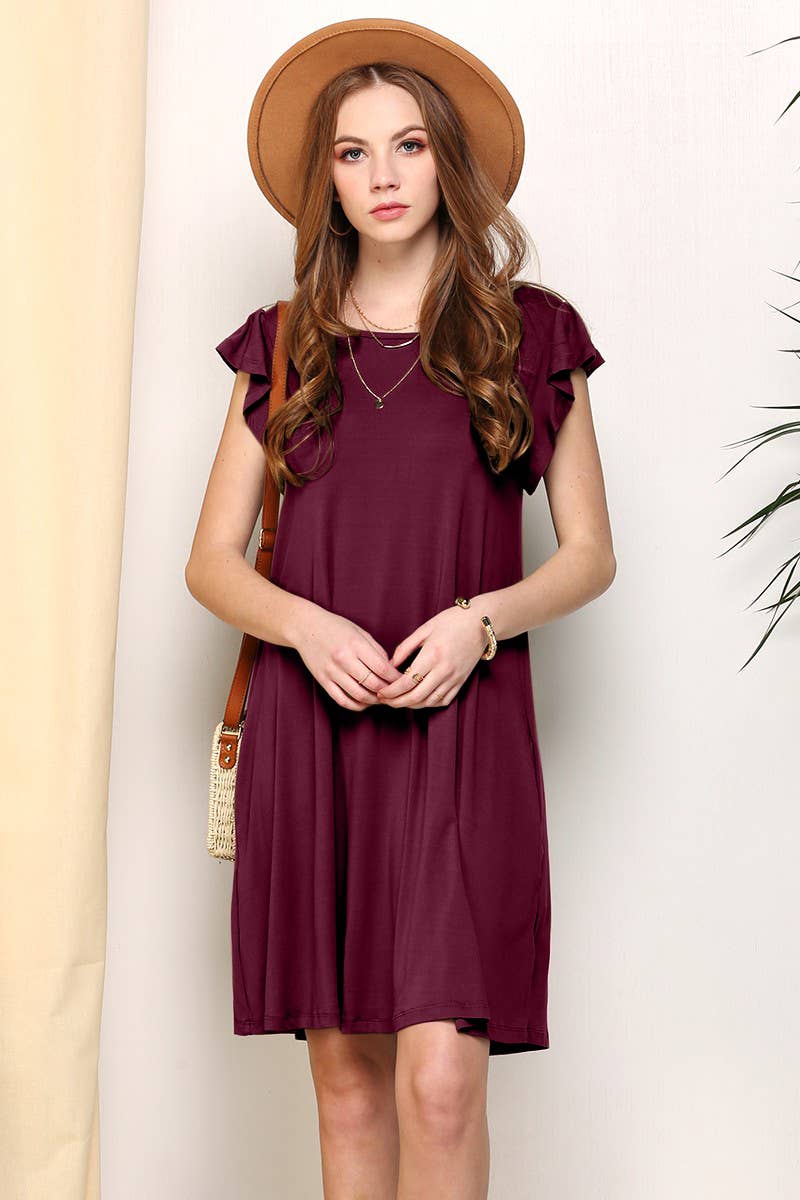 RUFFLE DETAILED PRINCESS SEAM DRESS