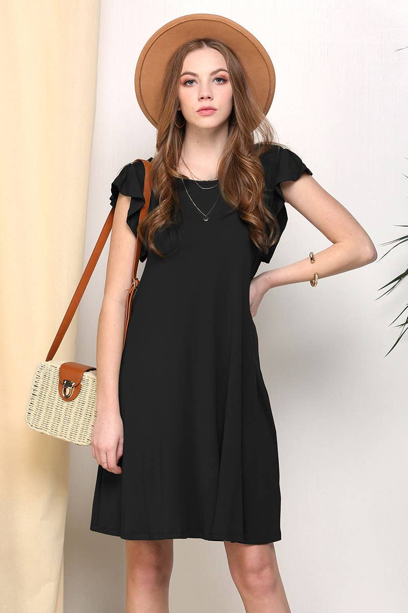 RUFFLE DETAILED PRINCESS SEAM DRESS