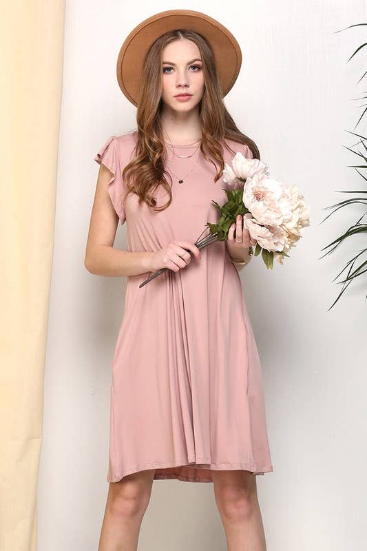 RUFFLE DETAILED PRINCESS SEAM DRESS